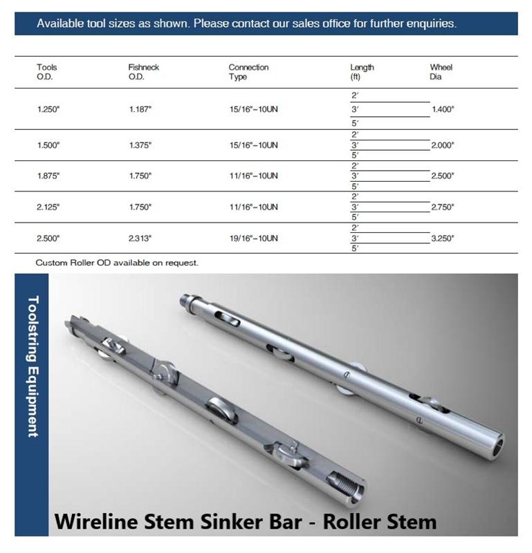 Wireline Stem Sinker Bar 4.4 Roller Stem