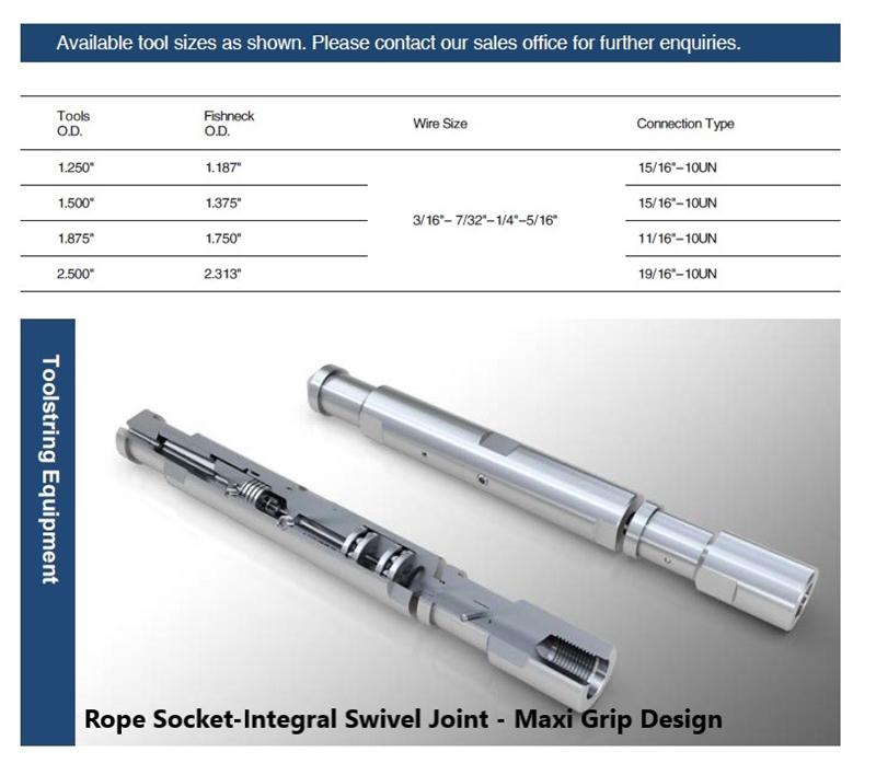 Rope Socket-Integral Swivel Joint - 3.2 Maxi Grip Design