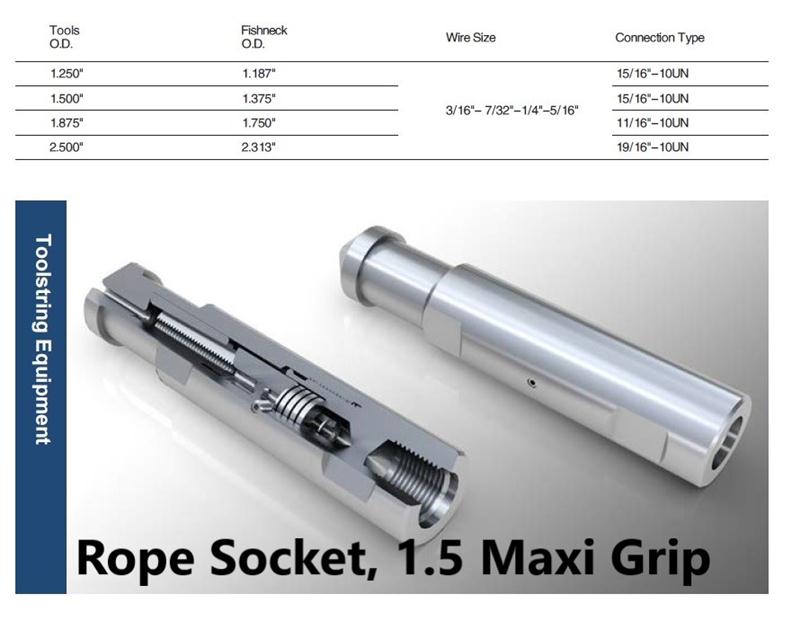 Wireline Tools, Basic Tool string, Rope Socket, 1.5 Maxi Grip