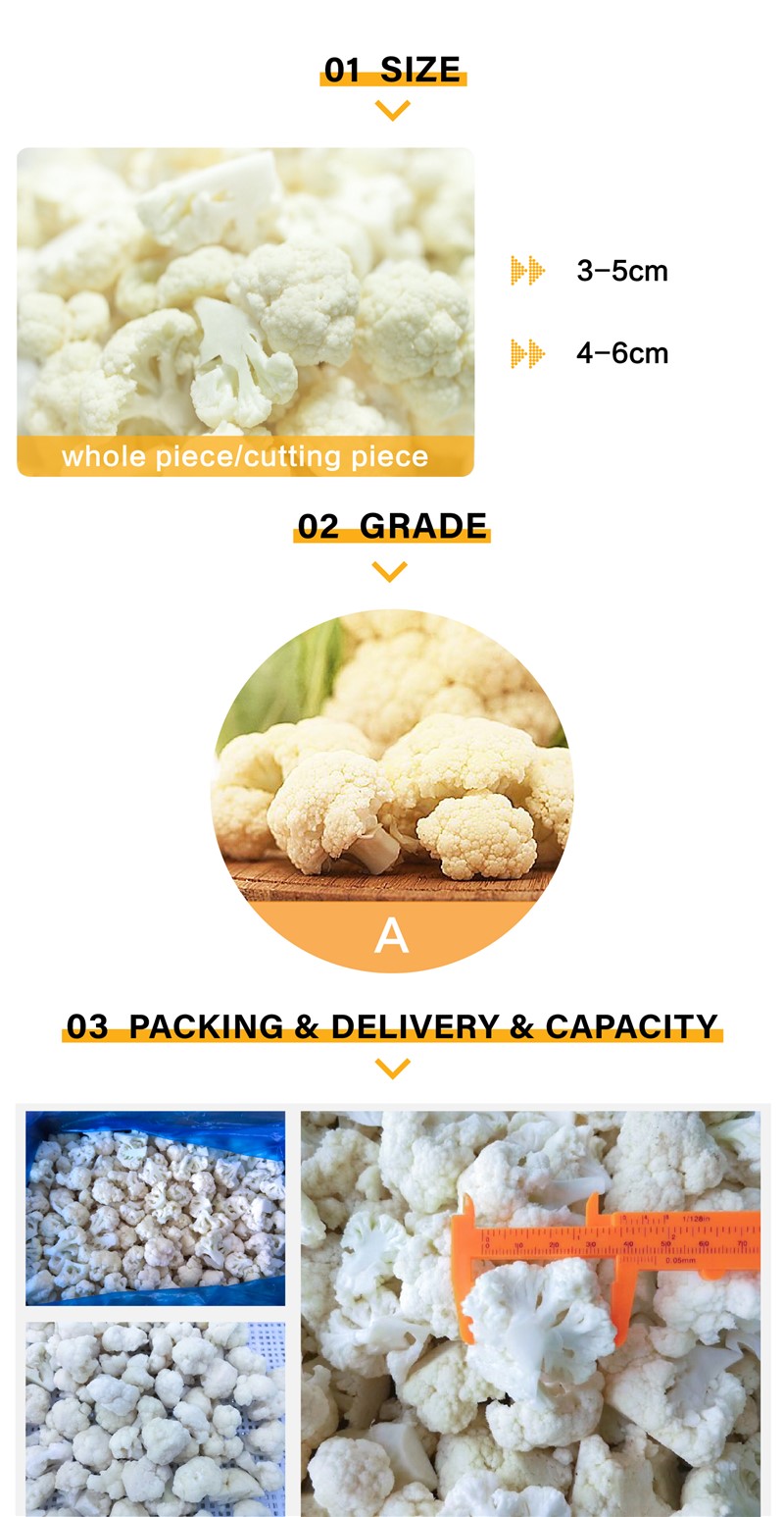 2016 new crop A grade fresh frozen cauliflower